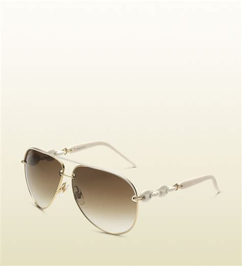 white gucci glasses frames|Gucci white frame sunglasses.